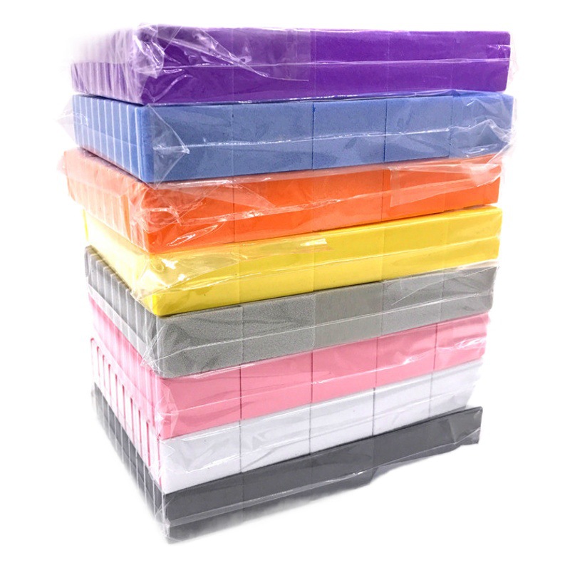 Sponge small tofu block high elastic cotton mini nail file strip double-sided polished repair nail file manufacturers in stock wholesale