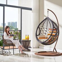 户外阳台吊椅吊篮庭院藤编秋千家用圆形鸟巢室内懒人悬挂吊篮秋千
