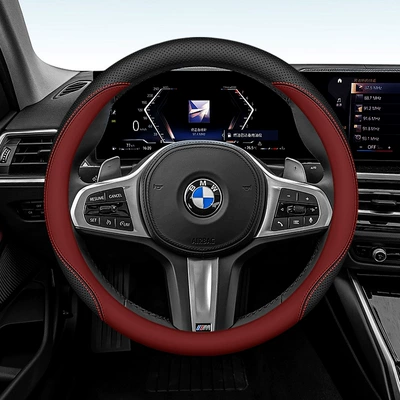 non-slip handle cover, Steering wheel cover - bmw-volcanic-red-38cm