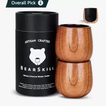 木质威士忌大肚杯酸枣木大肚杯日式木杯碳烧大肚杯碳化啤酒杯木杯