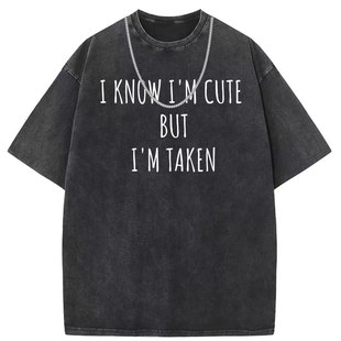 Short-sleeved T-shirt women's washed old American street original European and American men's clothing men's and women's custom