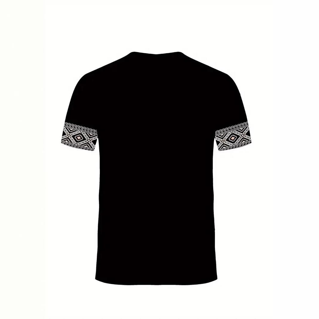 Camiseta de cuello redondo de manga corta transpirable suelta de todos los partidos casual de los hombres con estampado tribal retro clásico de venta caliente con estampado 3D