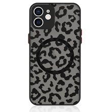 magsafe磁吸适用苹果16promax豹纹手机壳IPhone15Pro磨砂IP14跨境