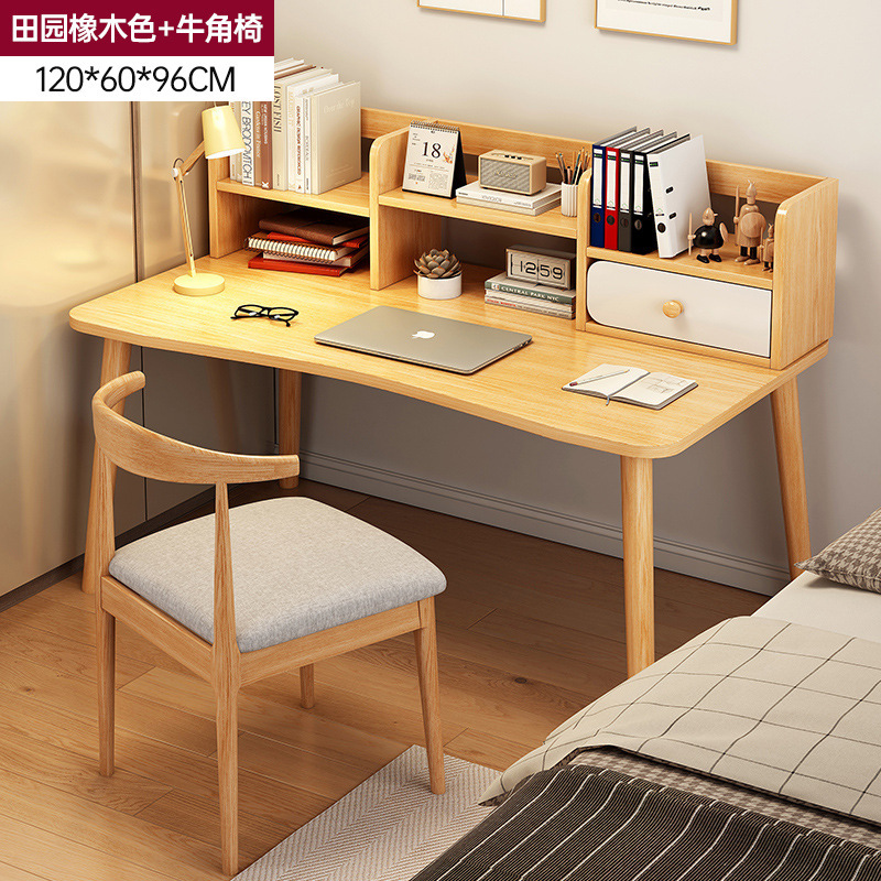 Computer Desk with Bookshelf, Desk for Dormitory Bedroom, Simple Home Student Writing and Study Desk, Work Desk