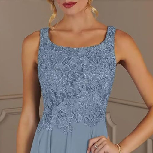 Comercio exterior Falda larga de gasa europea y americana Vestido de fiesta de encaje para mujer Vestido de anfitrión de fiesta de cumpleaños largo