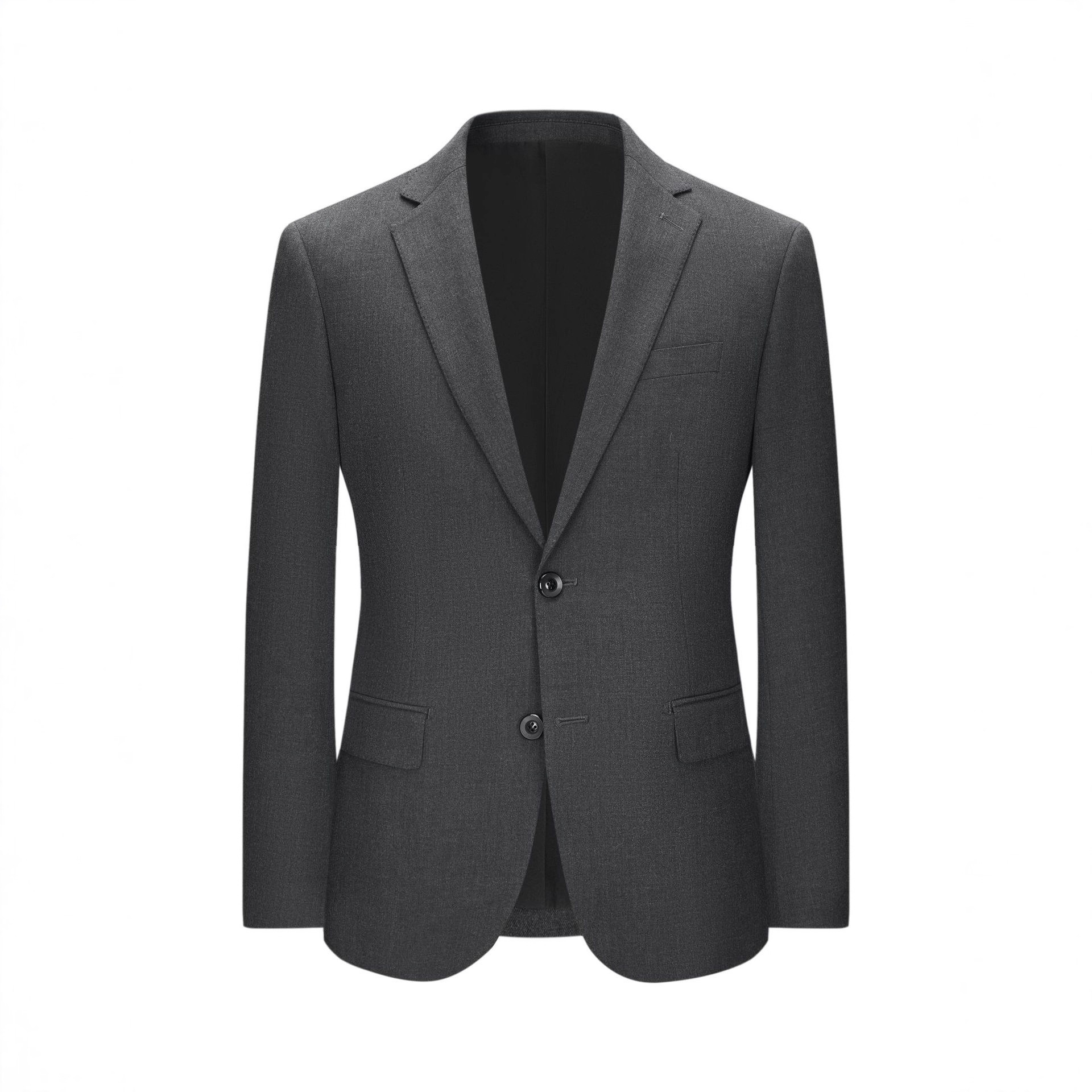 男士深灰黑标准款商务西装两扣职业西服男女同款企事业单物业工作