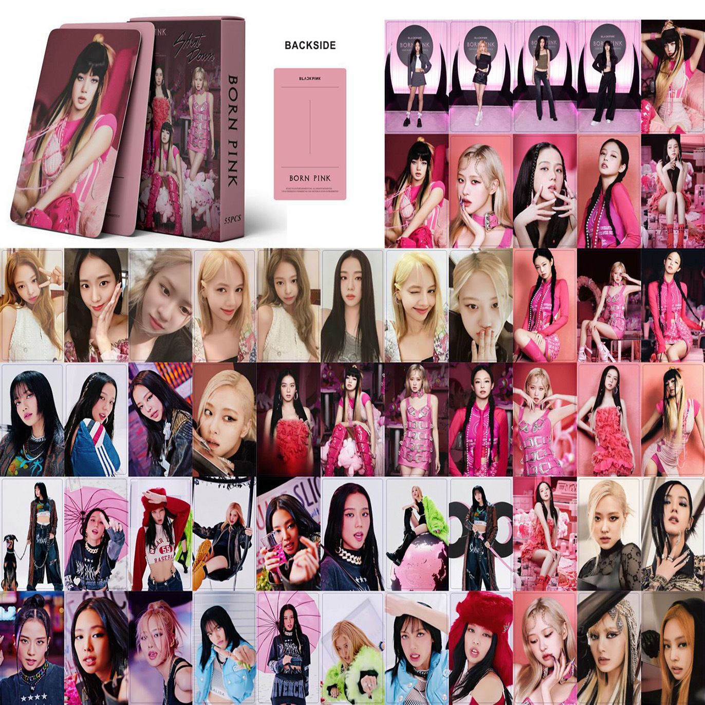 Spot polvoriento álbum BLACKPINK tarjeta pequeña born pink tarjeta postal Lisa estrella periférica tarjeta pequeña