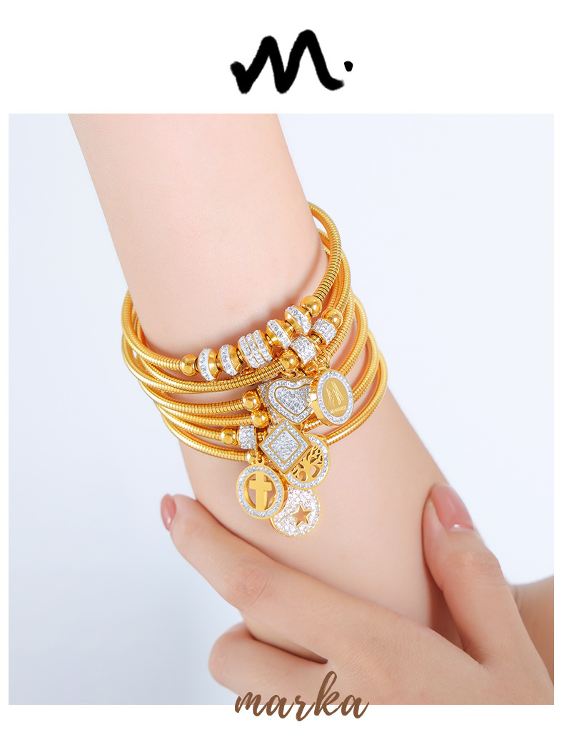 Pendant Bracelet Set Magnetic Attraction Titanium Steel Bangles_voghion.com