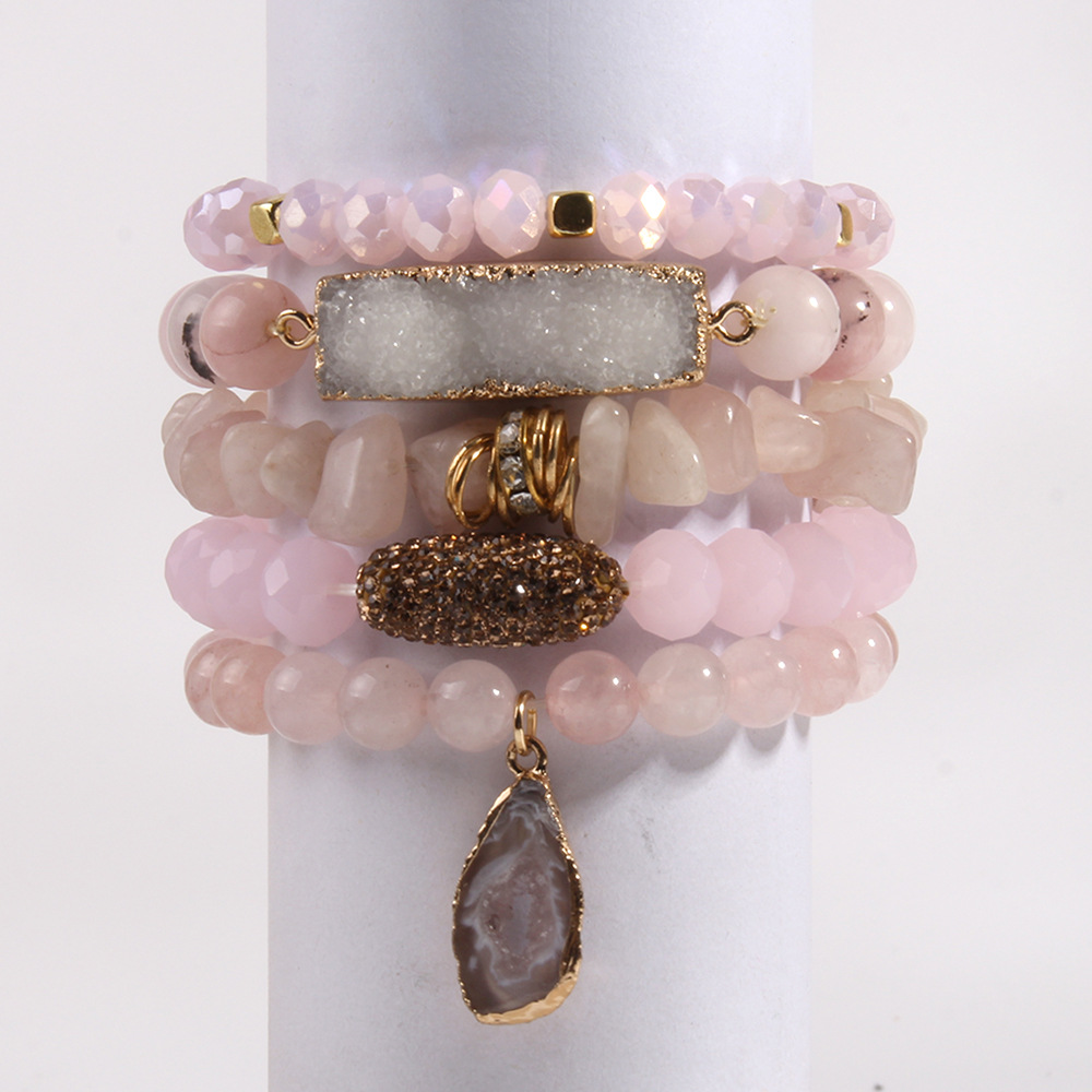 113g Weight Natural Stone Pendant Material Bracelets Classification Natural Stone Chain Material Beaded Chain Chain Type 1 Piece Quantity Holiday, Tea Party Occasion natural stone Material Geometric Pattern Women's Gender Vacation Style Vacation Geometric Natural Stone Beaded Chain Bracelets In Bulk 7