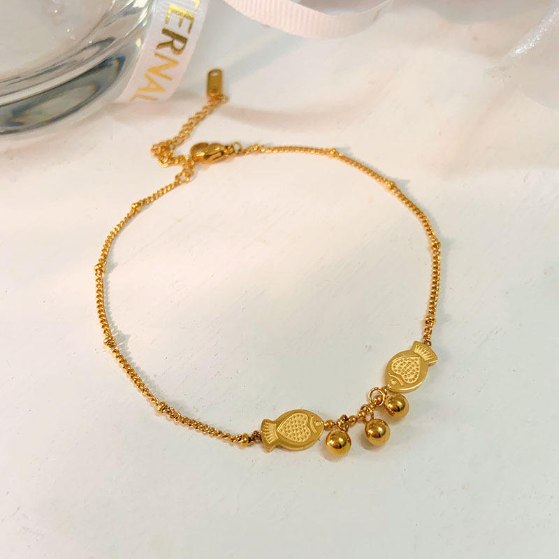 Wholesale Jewelry Casual Lady Simple Style Heart Shape Titanium Steel Gem Inlay Anklet display picture 4