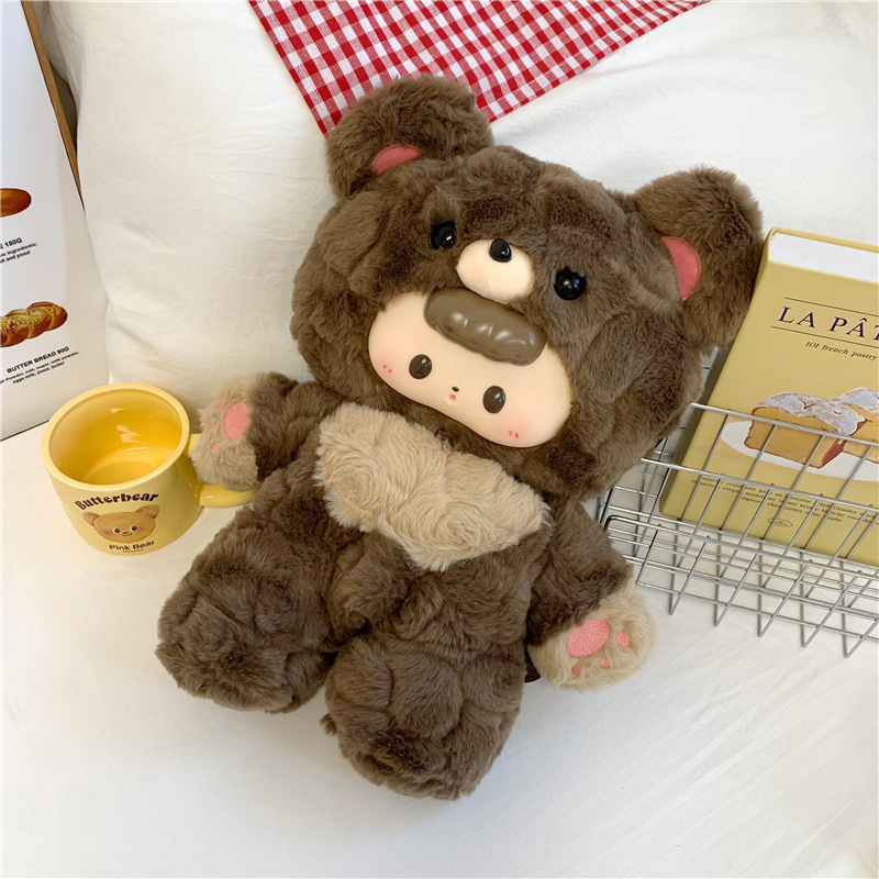 かわいいビニール顔クマバックパック怠惰なスタイル漫画クマ子供ぬいぐるみバッグインガールバックパック|undefined