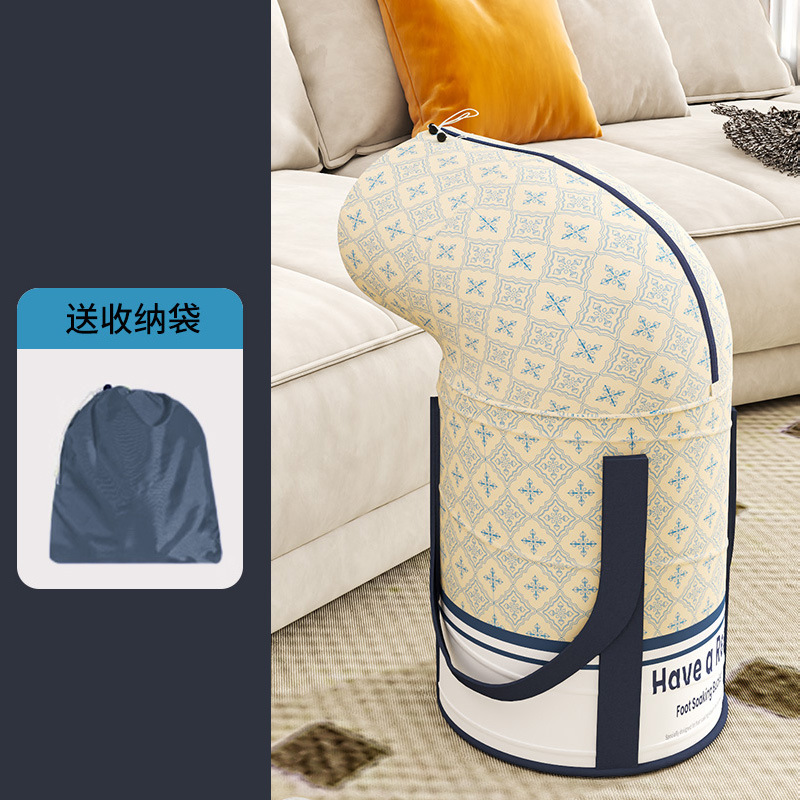 Impresión de barril de remojo de pies portátil bolsas de remojo de pies domésticas bolsas de pantorrilla más alto barril profundo aislamiento térmico dormitorio burbuja plegable