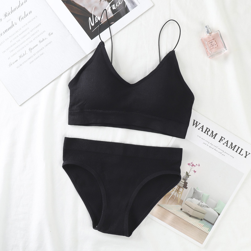 Sexy back bra desmontable cojín de pecho elástico cinturón de hombro sin anillo de acero conjunto de bra procesamiento personalizado