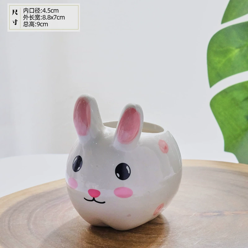 Succulent plant cartoon carved cement hand -painted flower pot desktop pallets wholesale