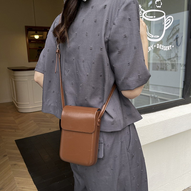 Textured Crossbody Shoulder Bag For Women Solid Colour Mini Purse_voghion.com