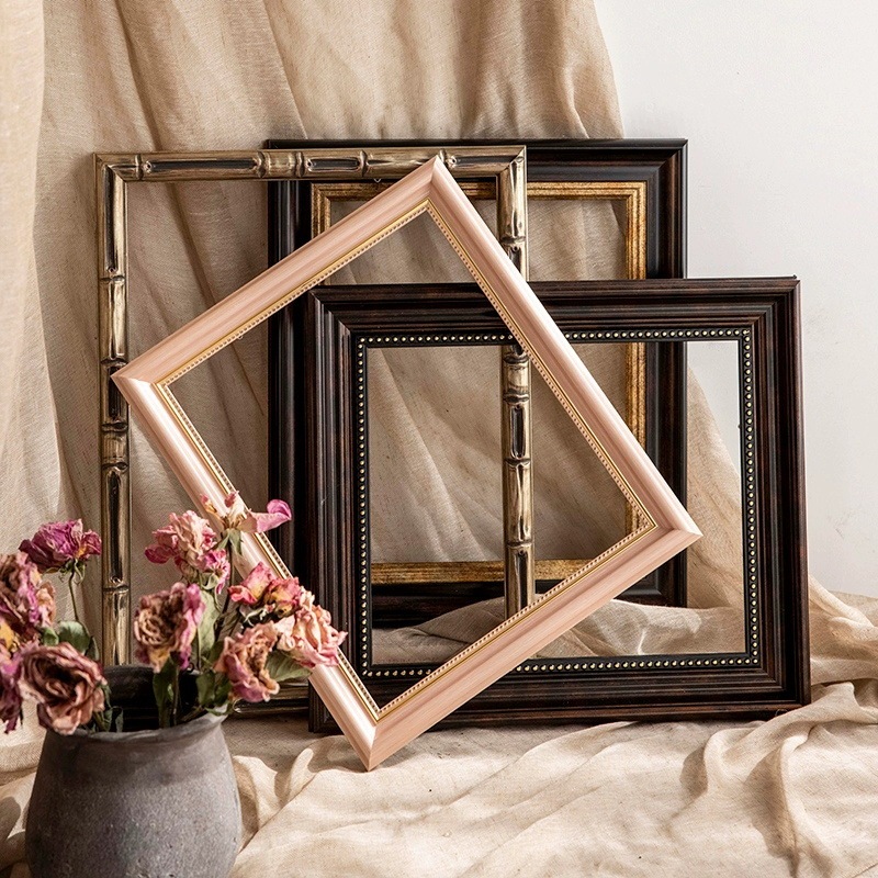 American Oil Painting Frame Outer Frame Digital Oil Painting Frame Mounted Any Size Traditional Chinese Painting Children's Painting Retro Like Frame Wall Hanging