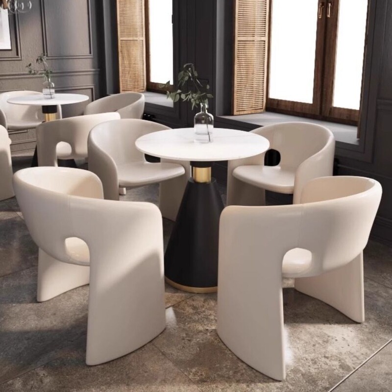 Internet Celebrity Rochburg Dining Chair Casual Cafe Theme Restaurant Dining Table and Chairs Special-Shaped Modern Accessible Luxury Creative Negotiation