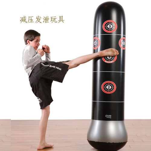 Thickened vertical inflatable tumbler boxing column for adults and children, inflatable boxing punching bag for venting anger.