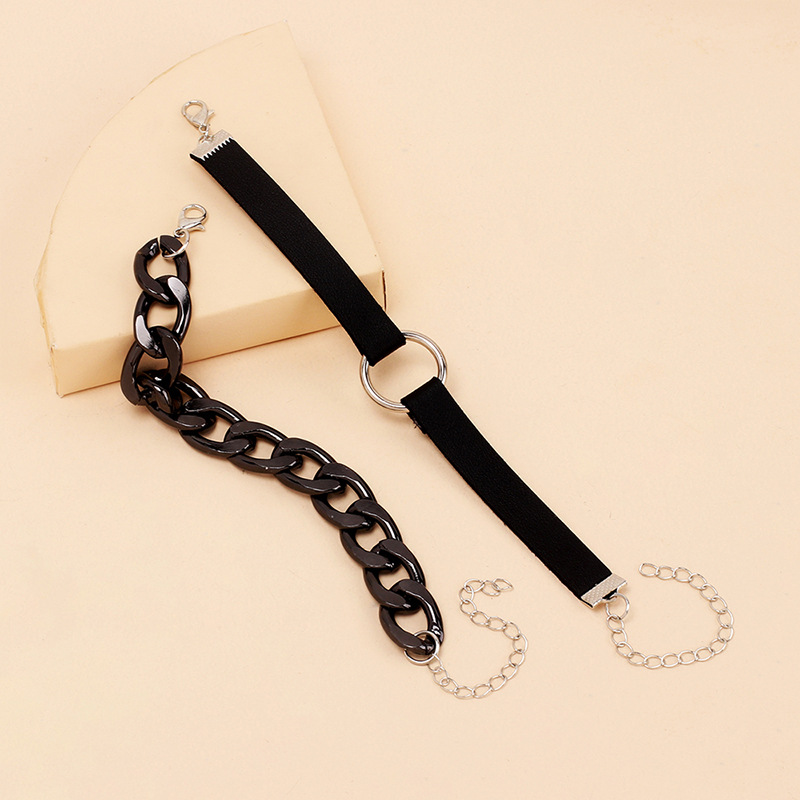 Fashion Personality Gothic Bracelet Female Black Geometric Bracelet Wholesale display picture 3