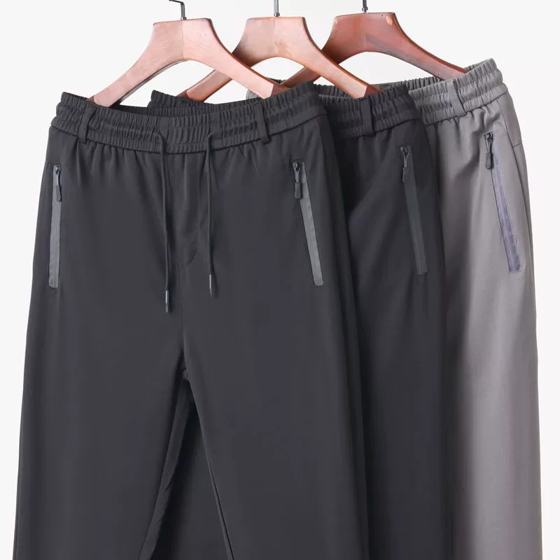 Summer spring trousers, for middle age, elastic waist, for middle-aged man