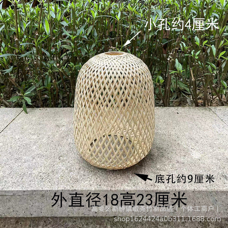 Buca linterna de bambú hecha a mano pura lámpara candelabro en el hogar decoración de ocio Zen retro con soporte de lámpara