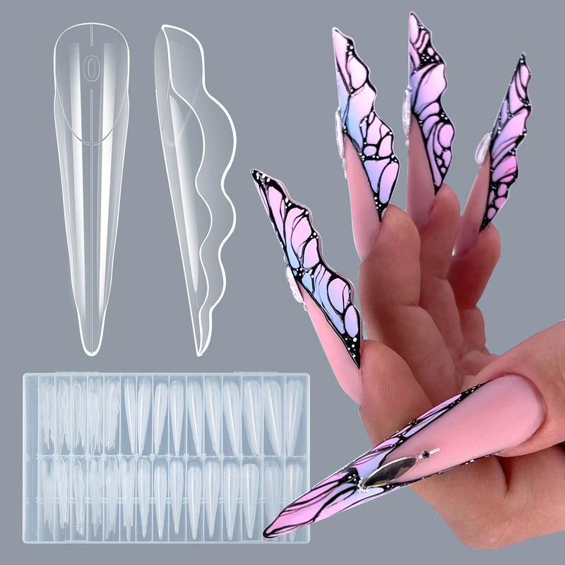 Nail Art Crystal Nail Forms Butterfly Extension Nail Forms Quick Phototherapy Nail Forms Without Paper Support Multiple Sizes 150 Pieces Boxed