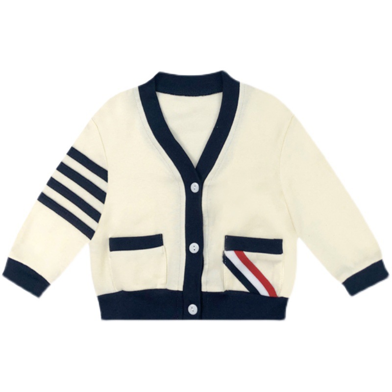 Foreign Korean version of male baby coat spring and autumn thin cotton air conditioning clothes button cardigan with cute super cute baby clothes