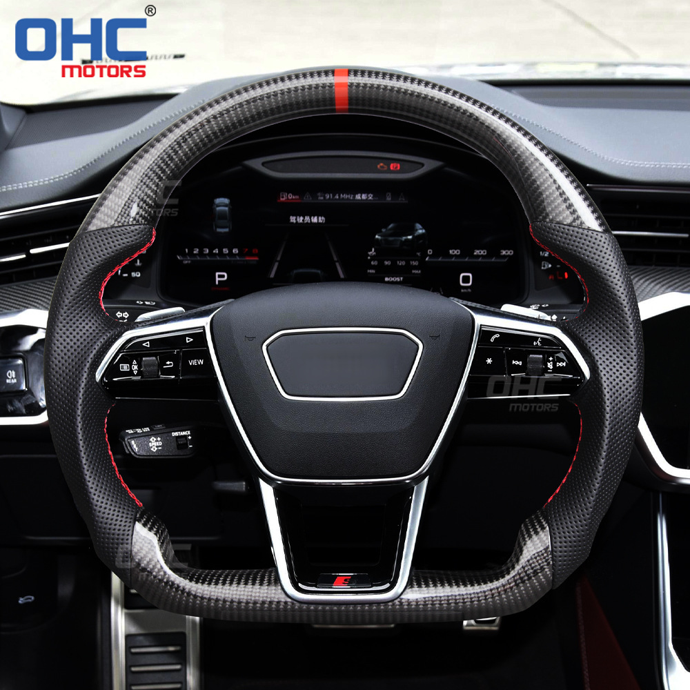 Direct Shipment from the Us Warehouse Is Suitable for 20-21 Model Audi S7 Rs6 C8 Carbon Fiber Car Steering Wheel Modification Parts