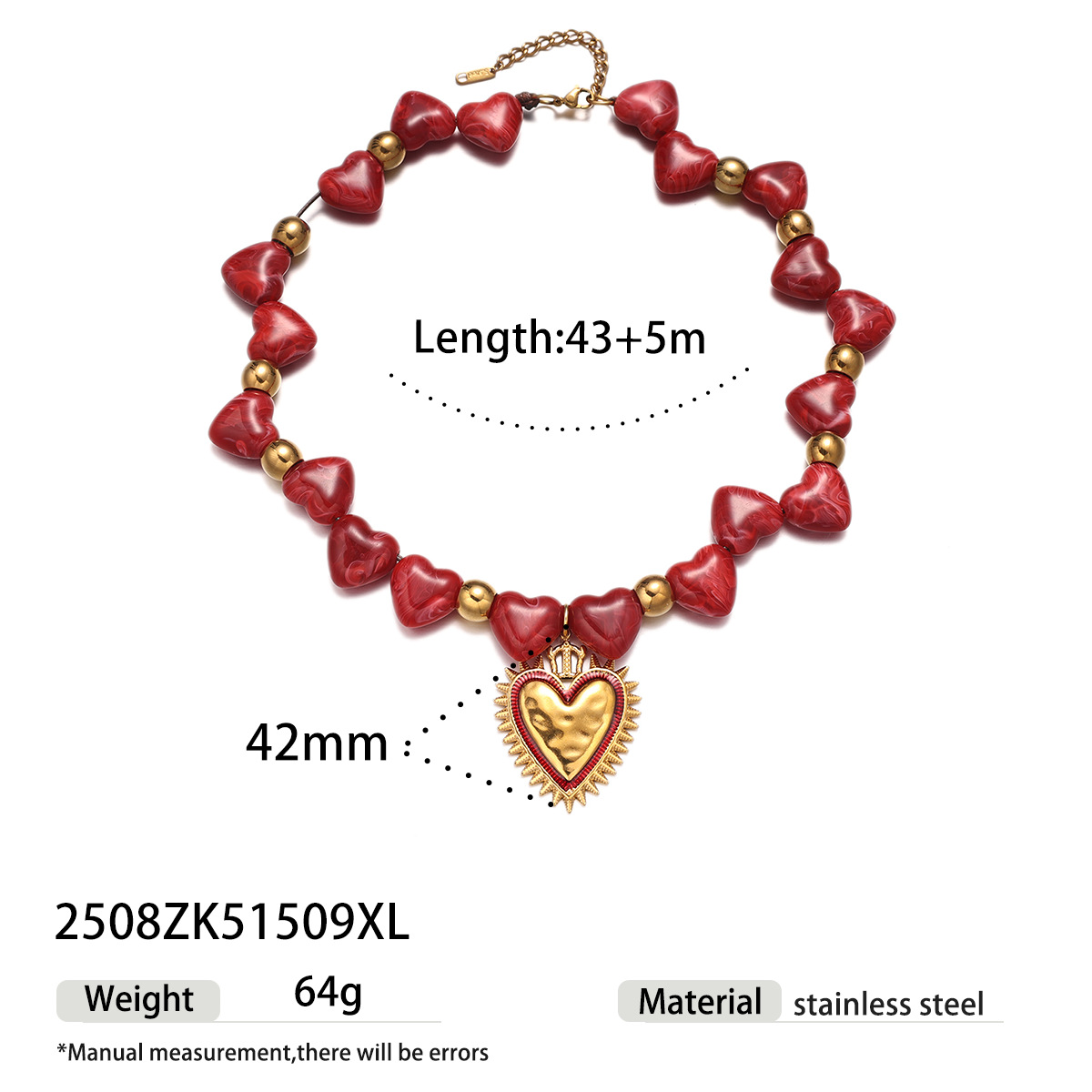 Tiana Europa y América collar de cuentas de acero inoxidable acero titanio no se desvanece amor collar acrílico lujo ligero joyas de alta calidad image 8