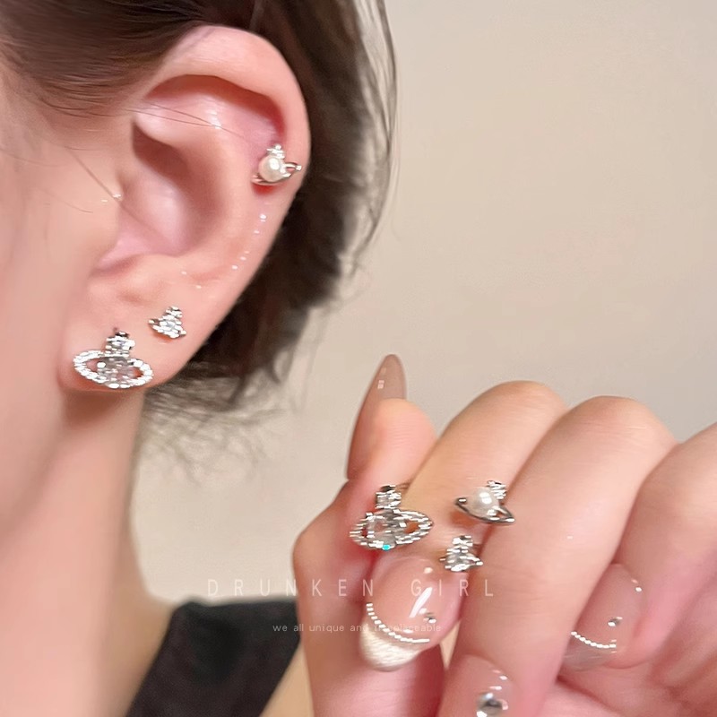 S925銀針精致ジルコン養耳セット小ピアス