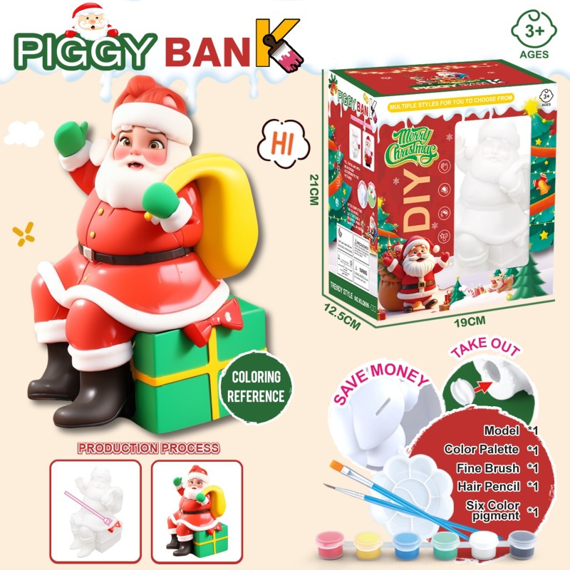 KLQ999 - 3 regalo de Santa Claus DIY graffiti pintado depósito
