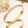 【225】Golden four-leaf flower row diamond bracelet