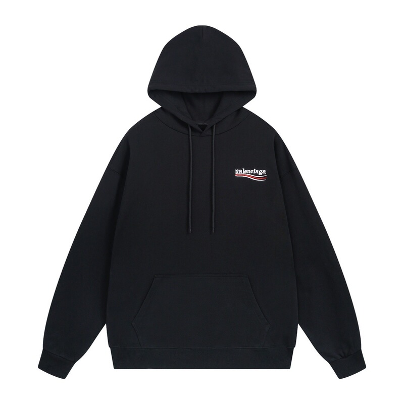Paris B autumn and winter new high version Coke embroidery hooded long sleeve hooded vests for men and women a generation of hair