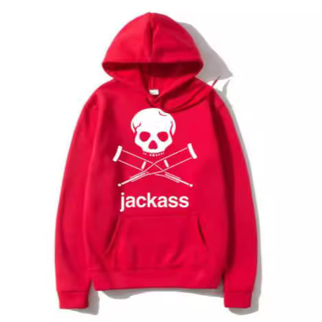 Men's and Women's Hoodies with Jackass Logo Pattern Print Oversized Casual Streetwear Men's and Women's Hoodies with Jackass Logo Pattern Print Oversized Casual Streetwear