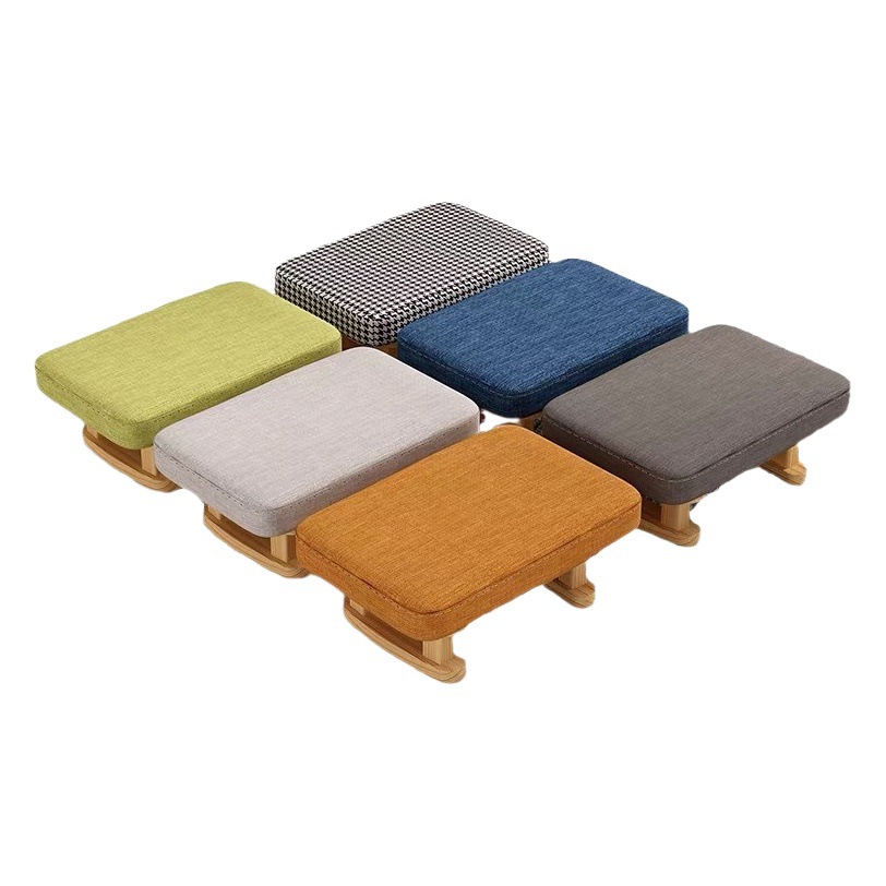Home creative solid wood low stool fabric small stool footstool rectangular short stool shoe changing stool living room small stool