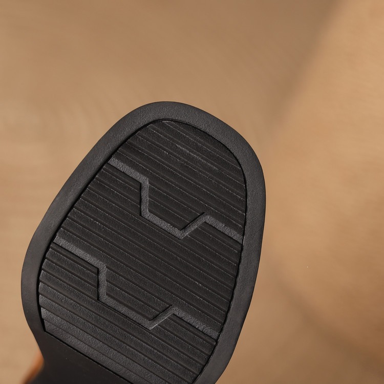 Sandal nữ đế xuồng platform gót vuông phong cách vintage khóa kim loại — màu nâu, màu đen chi tiết 54
