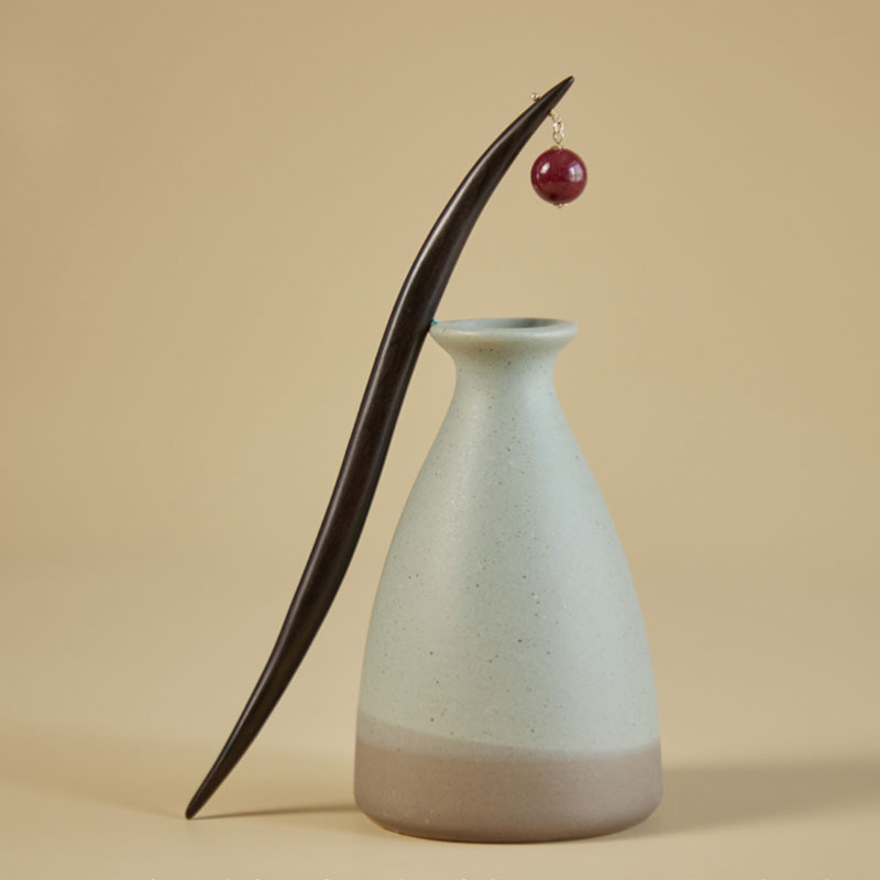 B49 Moon Cinnabar [천연 에보니 헤어핀]