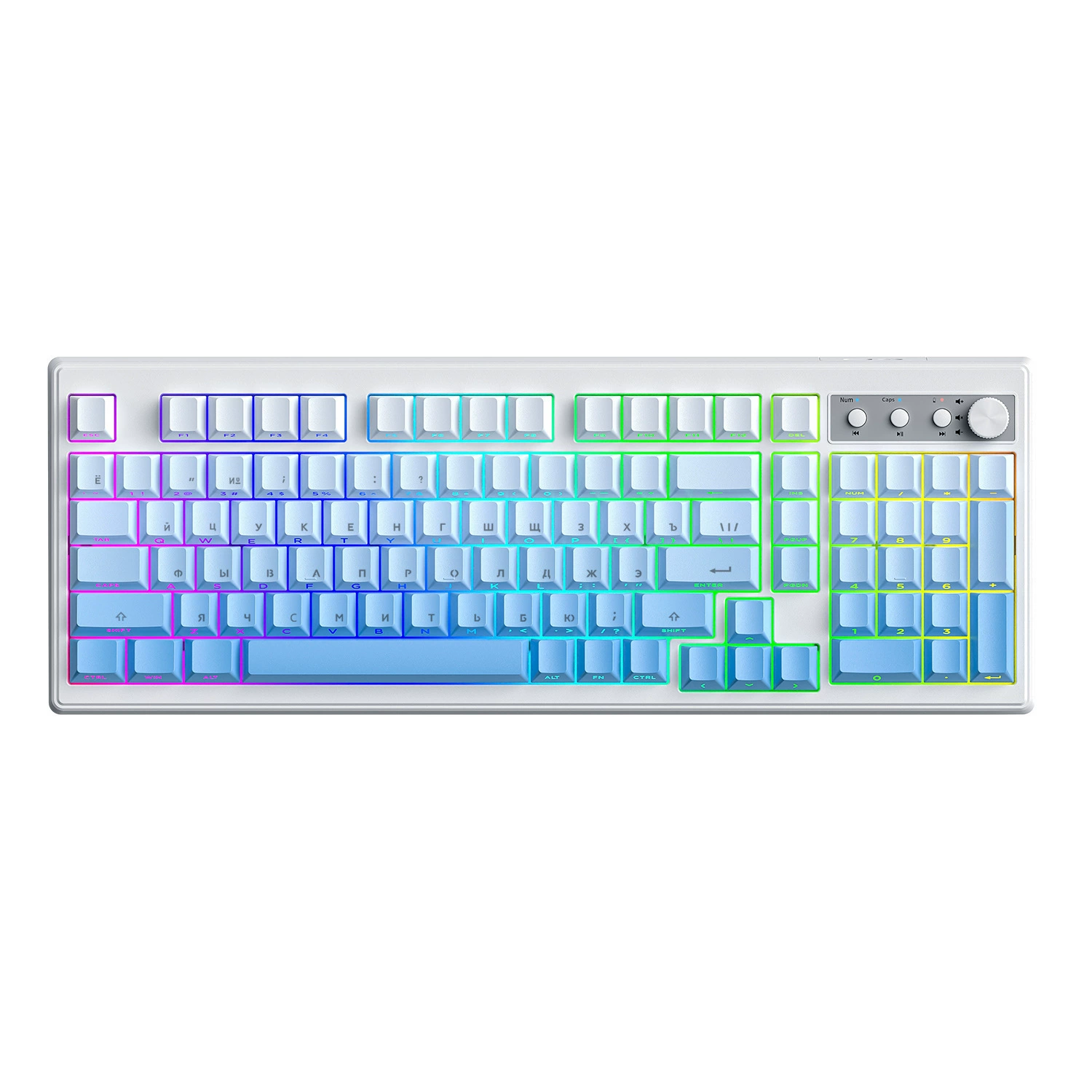 Беспроводная механическая клавиатура Free Wolf K100 с русской раскладкой, RGB, три режима, PBT, Bluetooth для игр