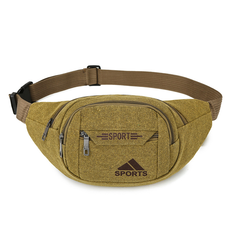 Bolso de cintura de lona al por mayor transfronterizo hombres y mujeres deportes al aire libre teléfono móvil bolso de la cintura bolso de pecho crossbody bolsa de cajero de negocios de gran capacidad