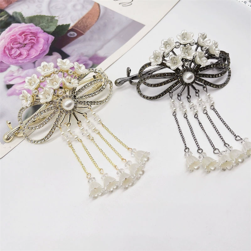 Pilsan Play Car with bow with tassels, ponytail from pearl, hairgrip, 2023 collection, orchid, wholesale