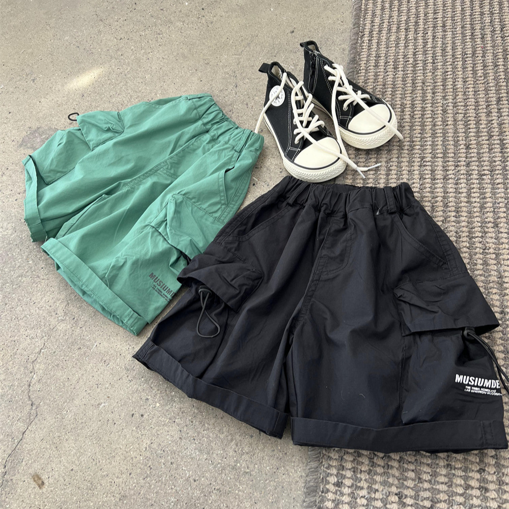 Sommerbørns amerikansk stil store lommer tynde arbejdsshorts til mænd og kvinder, løse snøreshorts, street glatte bukser_voghion.com