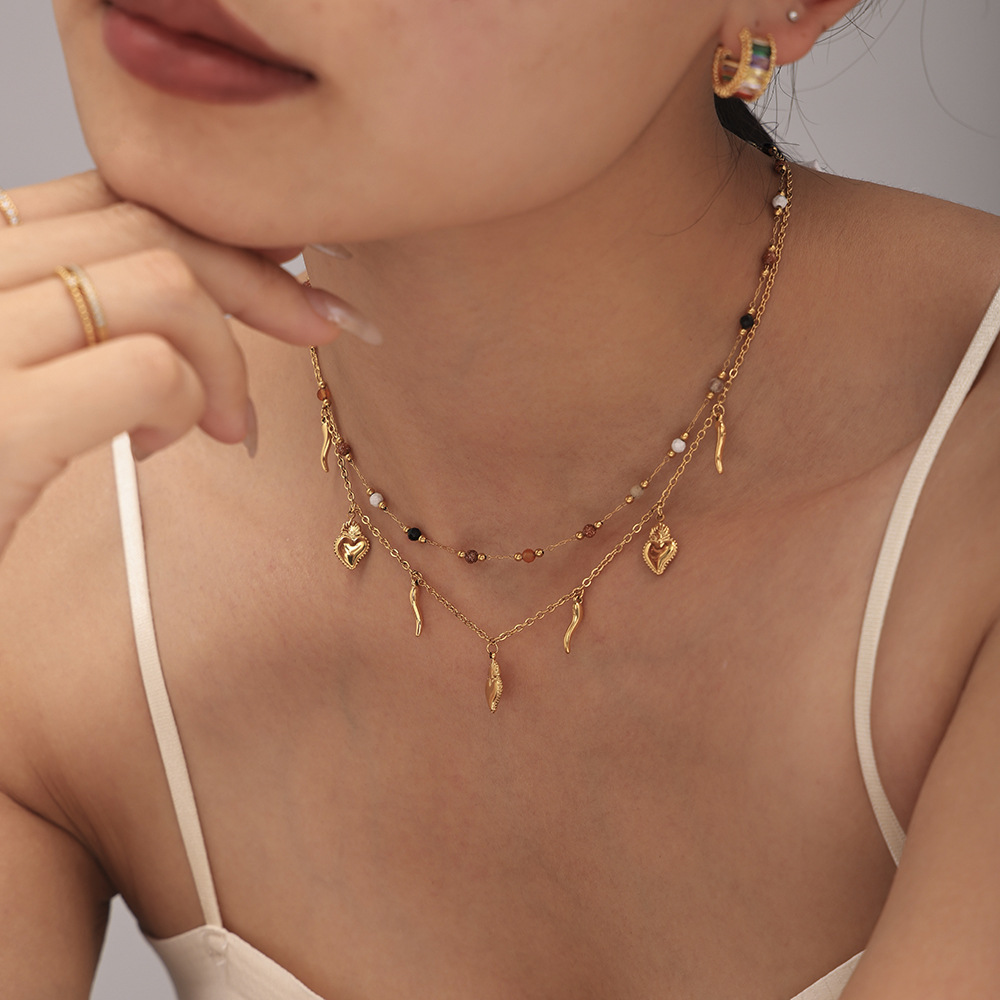 Square Sugar Jewelry Stainless Steel Multi Accessory DIY Necklace Bracelet Set Stainless Steel Does Not Fade_voghion.com