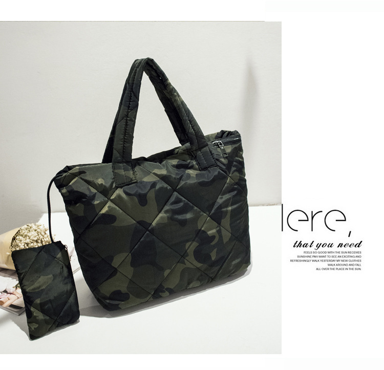 2024 New Fashion Korean Edition Space Cotton Women's Nylon Fabric Ultra Light Crossbody One Shoulder Tote Mother and_voghion.com
