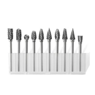 Cross-Border Hot-Selling 10-Piece Set of Carbide Grinding Heads, Double-Pattern Rotary Burr Milling Cutter Head, Grinding Head for Root Carving