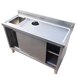 Kitchen Stainless Steel Sink Integrated Sink and Basin Workbench Commercial Countertop Household 304 Food Grade