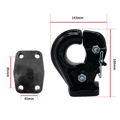 Amazon Cross-Border Manufacturer Tow Arm Tiger Head Hook Off-Road Vehicle Rv Universal Modification Towing Hitch Accessories 15t (Other Car Modifications) - short-style