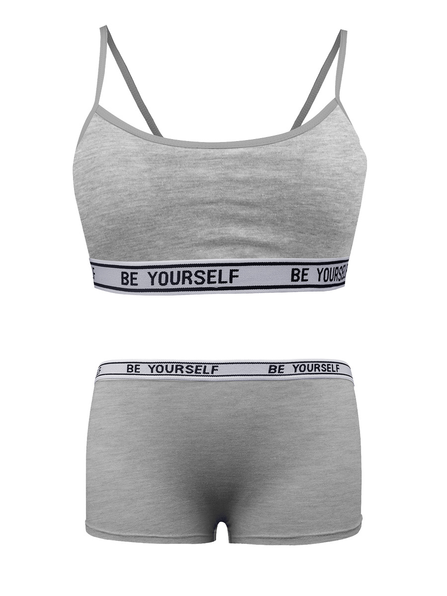 Sujetador de desarrollo para niñas, bragas, camisola cómoda de algodón sin anillo de acero, traje de ropa interior para niños de mediana edad 10-12