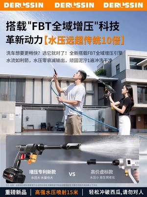 Portable car washer | high-pressure water gun, powerful household