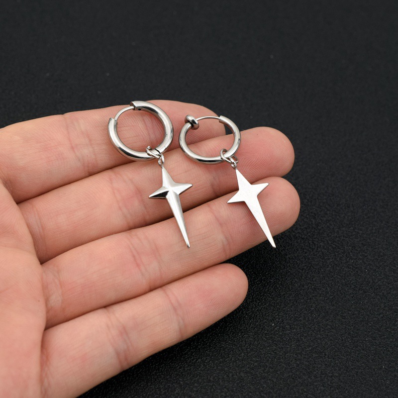 1 Piece Simple Style Geometric Polishing Stainless Steel Drop Earrings display picture 2