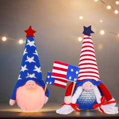 跨境美國獨立日娃娃五角星國旗無臉公仔侏儒老人裝飾品擺件批發